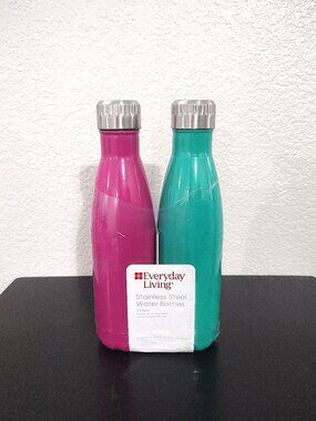Everyday Living 16.4oz Stainless Steel BPA Free Insulated Tumbler Bottle 2 Pack